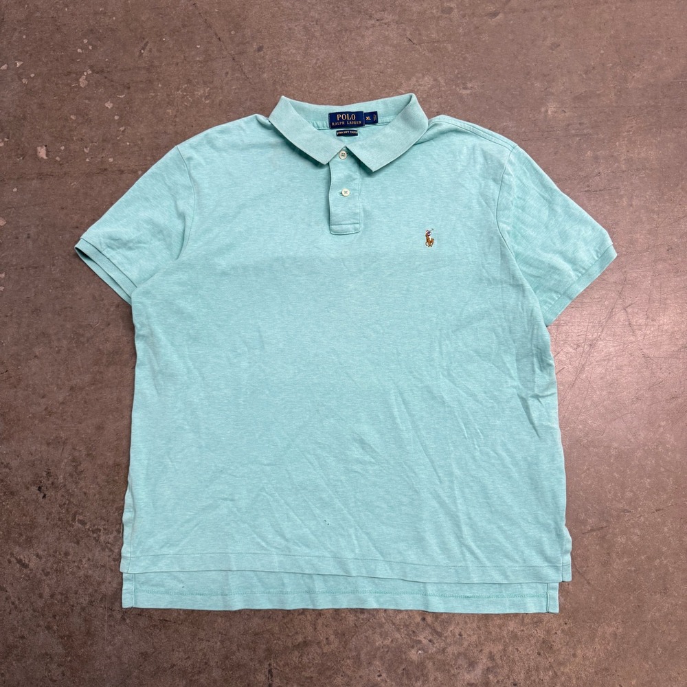 Polo Ralph Lauren Mens XL Pima Soft Touch Polo Shirt Mint Green Heather Pony